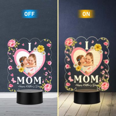 Personalized I Love Mom UV Print Photo LED Night Lamp Mothers Day Gift Light